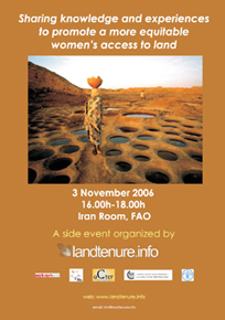 Afiche taller Landtenure.info. 3/11/2006. 